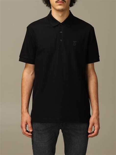 burberry mens polo|Cotton Polo Shirt in Black .